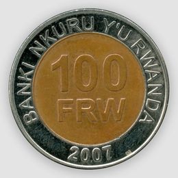 100 франков 2007 Руанда (сост. XFine)