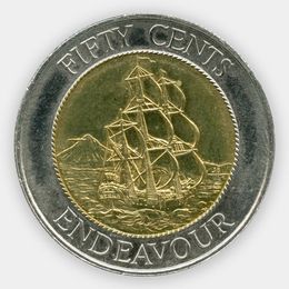 Корабль Джеймса Кука Индевор 50 центов 1994 Новая Зеландия (сост. about UNC)
