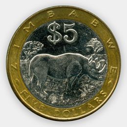 5 долларов 2002 Зимбабве (сост. XFine)