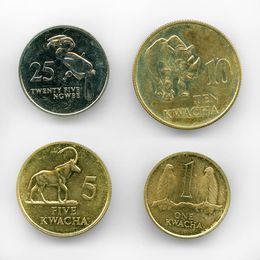 Животные 1992 Замбия (4 монеты)