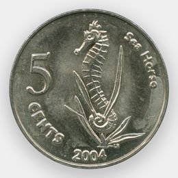 Морской конёк 5 центов 2004 Кокосовые острова (Австралия) (сост. UNC)