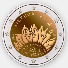 Литва вместе с Украиной 2 евро 2023 Литва