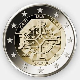 1275 лет со дня рождения Карла Великого 2 евро 2023 Германия (G)