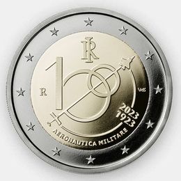 100 лет военной авиации Италии 2 евро 2023 Италия