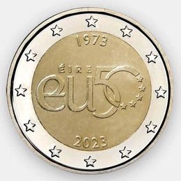 50 лет вступления Ирландии в ЕС 2 евро 2023 Ирландия