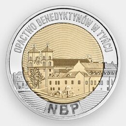Бенедиктинское аббатство в Тынце 5 злотых 2024 Польша (сост. UNC)