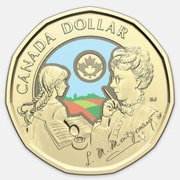 Писательница Люси Мод Монтгомери 1 доллар 2024 Канада (цветная)