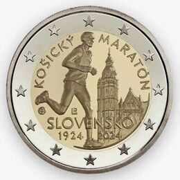 100-летие Кошицкого марафона 2 евро 2024 Словакия