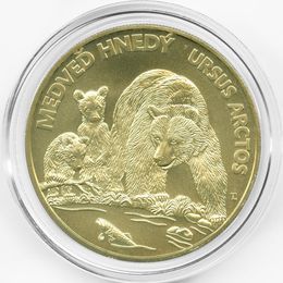 Бурый медведь 5 евро 2023 Словакия (UNC)
