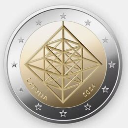 Пузурис 2 евро 2024 Латвия