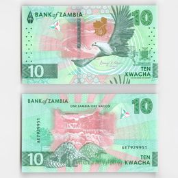 Банкнота 10 квача 2024 Замбия (UNC)