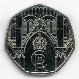 Коронация короля Карла III (без короны) 50 пенсов 2023 Великобритания (UNC)