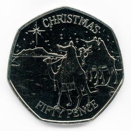 Рождество 50 пенсов 2022 Гибралтар (UNC)