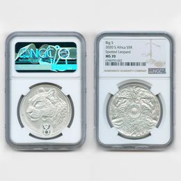 Леопард 5 рандов 2020 ЮАР (в слабе) (UNC)