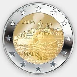 Мдина 2 евро 2025 Мальта