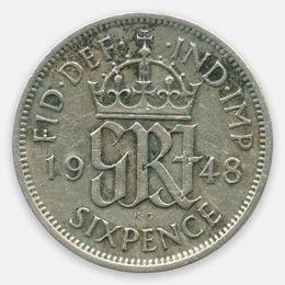 6 пенсов 1948 Великобритания (XFine)