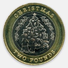 Рождество 2 фунта 2023 Гибралтар (UNC)