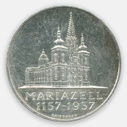 800 лет Базилике Мариацелля 25 шиллингов 1957 Австрия (XFine)
