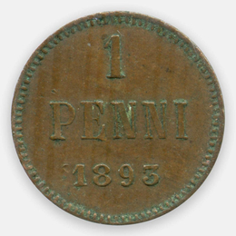 1 пенни 1893 Финляндия (XFine)