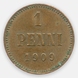 1 пенни 1909 Финляндия (XFine)