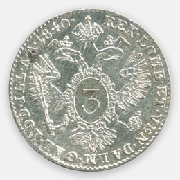 3 крейцера 1840 Австрия (XFine)