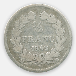 1/2 франка 1842 Франция (Fine)