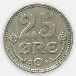 25 эре 1922 Дания (XFine)