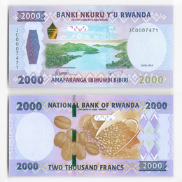 2000 франков 2024 Руанда (UNC)