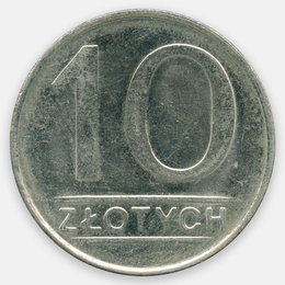 10 злотых 1984 - 1988 Польша (XFine)