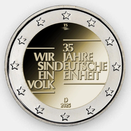 35 лет немецкого единства 2 евро 2025 Германия (D)