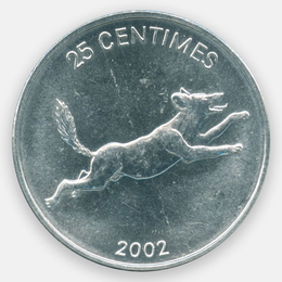 Гиеновидная собака 25 сантимов 2002 Конго (XFine)