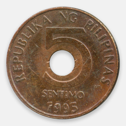 5 сентимо 1995-2017 Филиппины (Very Fine)