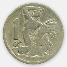 1 крона 1922-1938 Чехословакия (Very Fine)
