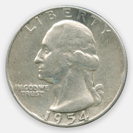25 центов 1954 США (Very Fine)