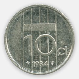 10 центов 1982-2001 Нидерланды (XFine)