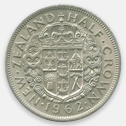 1/2 кроны 1961-1965 Новая Зеландия (Very Fine)