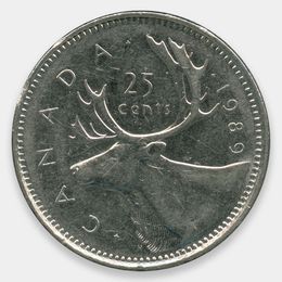 25 центов 1979-1989 Канада (XFine)