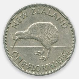 2 шиллинга (флорин) 1961-1965 Новая Зеландия (Very Fine)