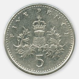 5 пенсов 1990-1997 Великобритания (Very Fine)