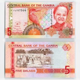 Банкнота 5 даласи 2013 Гамбия (сост. UNC)