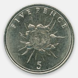 5 пенсов 2014-2016 Гибралтар (Very Fine)