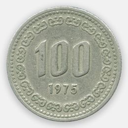 100 вон 1970-1982 Южная Корея (Very Fine)