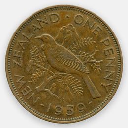 1 пенни 1956-1965 Новая Зеландия (Very Fine)