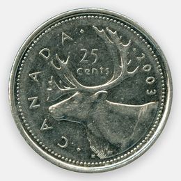 25 центов 2003-2022 Канада (Very Fine)