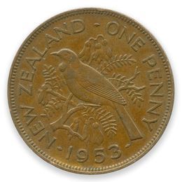 1 пенни 1953-1956 Новая Зеландия (Very Fine)