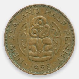 1/2 пенни 1956-1965 Новая Зеландия (Very Fine)