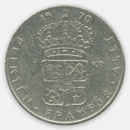 1 крона 1968-1973 Швеция (Very Fine)
