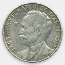 Хосе Марти 25 сентаво 1953 Куба (сост. XFine)