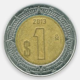 1 песо 1996-2024 Мексика (Very Fine)