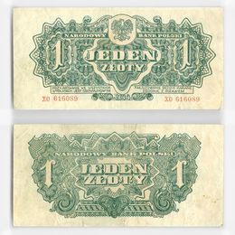 Банкнота 1 злотый 1944 Польша (XFine)